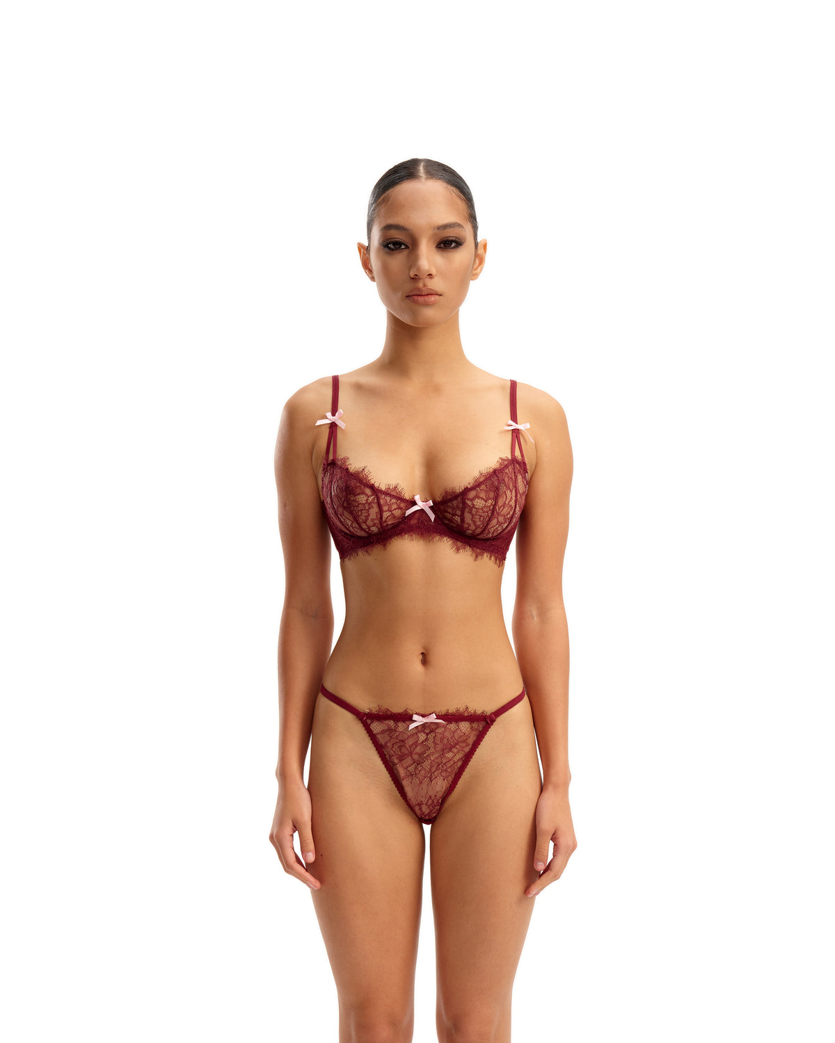 Natalie Lace Bra Burgundy 1