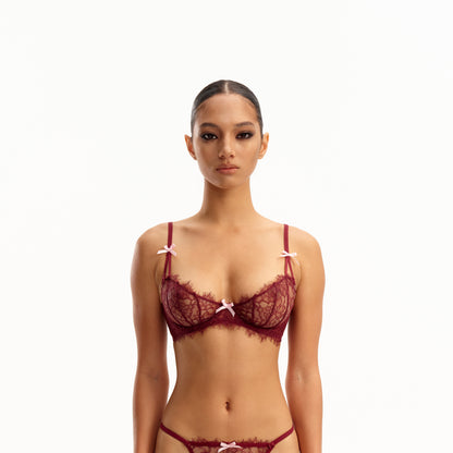 Natalie - Sexy Sheer Lace Balconette Bra